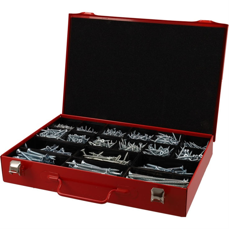 assortimentskoffer metaal rood kelfort