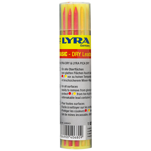 Navulling Diepgatpen Potlood Lyra - 6X ZWART, 3X GEEL, 3X ROOD