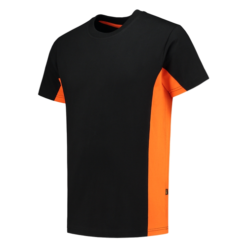 T-Shirt Bicolor Tricorp - 102004 ZWART/ORANJE XS
