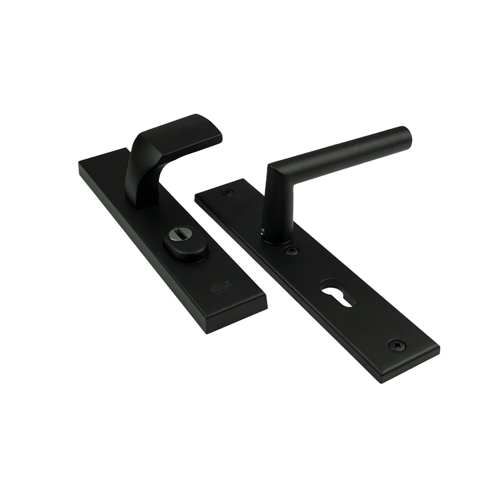 Voordeurgarnituur Alu Mat Zwart Oxloc - NICE KT55MM LW/RW SKG***