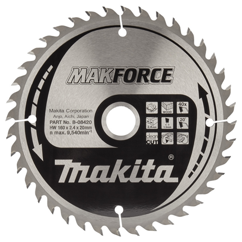 Cirkelzaagblad Hm Makita - 160X2.4X20MM 40T ATB