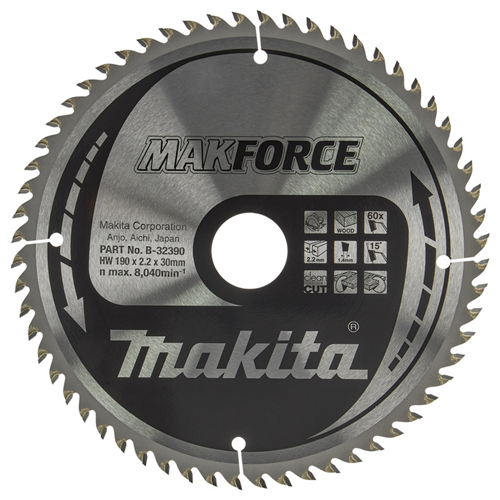Cirkelzaagblad Hm Makita - 190X2.2X30MM 60T ATAF