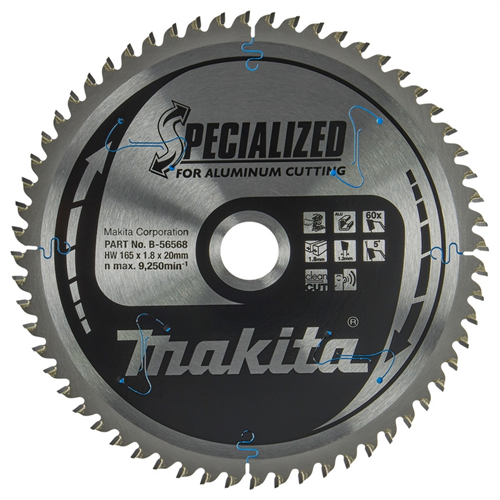 Cirkelzaagblad Hm Makita - 165X1.8X20MM 60T TCG