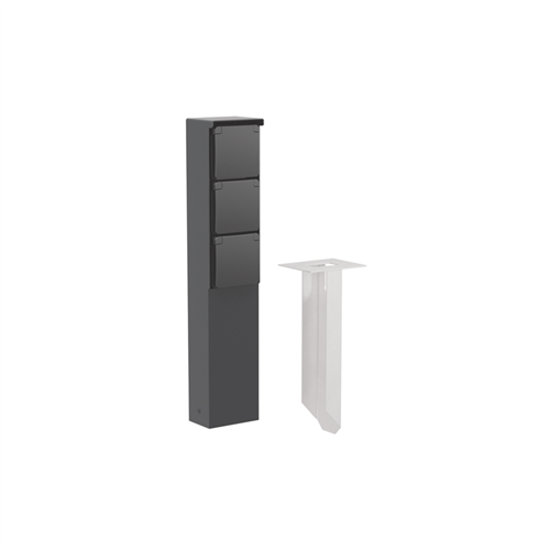 Tuinpaal Drievoudig Niko Hydro - 761-36835 ZWART IP55