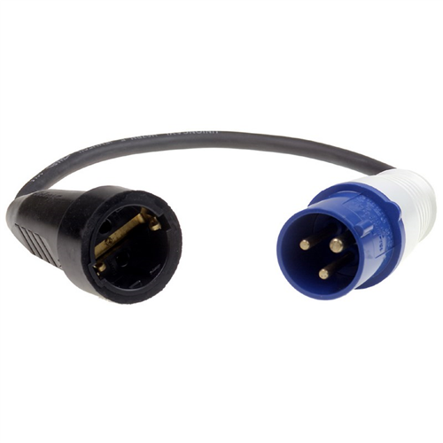 Verloopkabel Neopreen Connectra - 3G1.5MM2  25CM CEE 3P 16A IP44