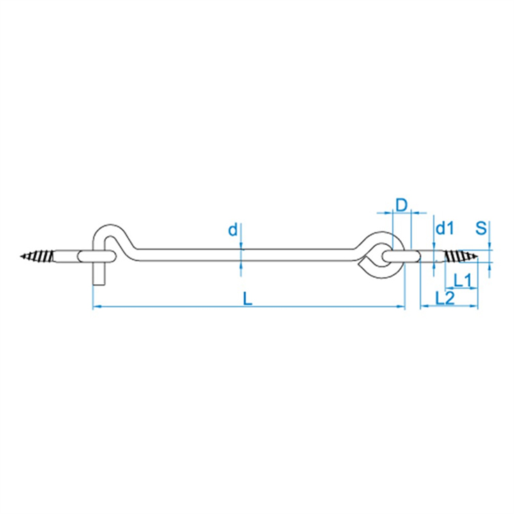 windhaak houtdraad rvs a2