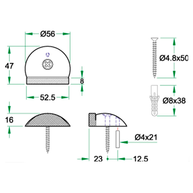 deurbuffer rvs a2 oxloc