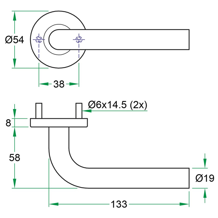 deurkruk rvs a2 oxloc