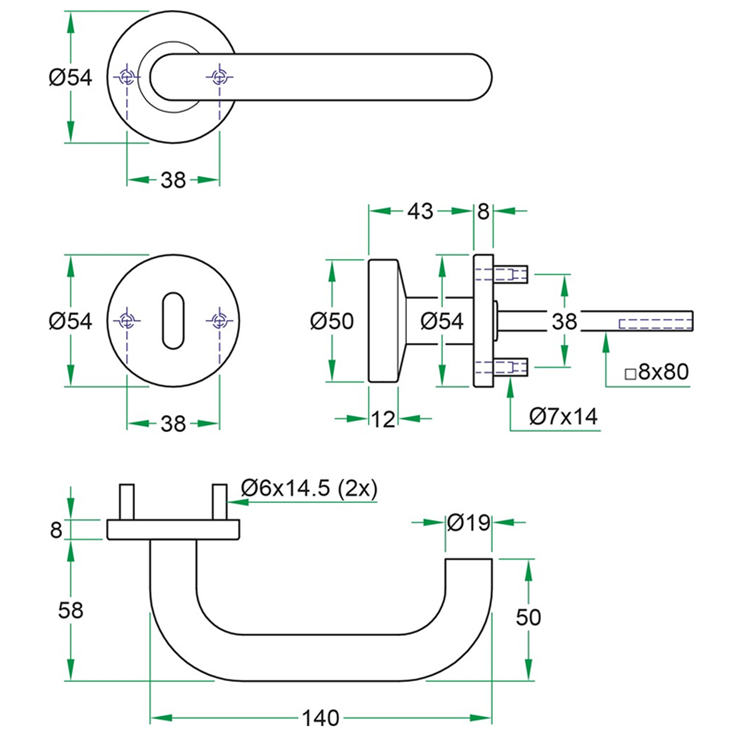 knop/kruk rvs oxloc