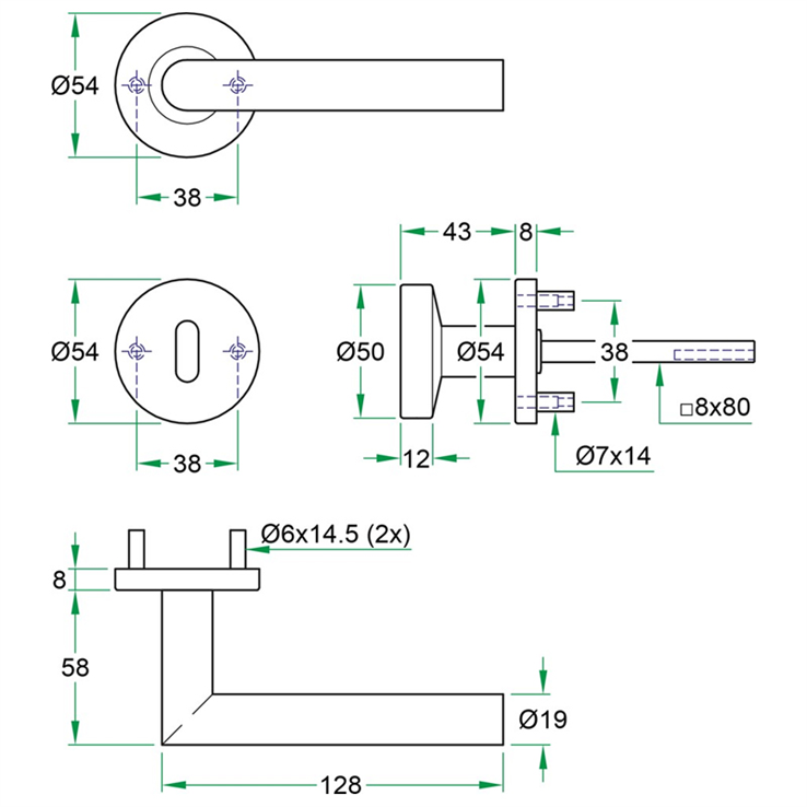knop/kruk rvs oxloc