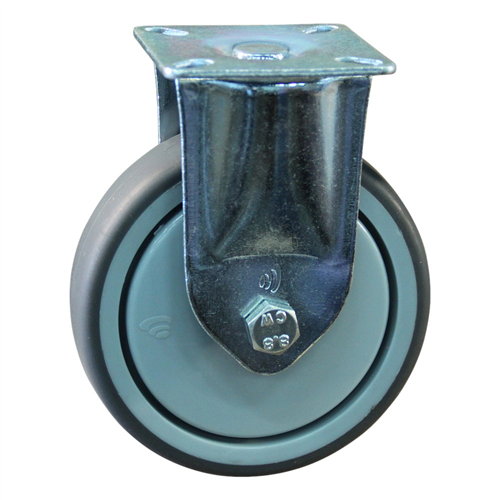 Bokwiel Grijs Rubber -  75MM  MAX. 60KG