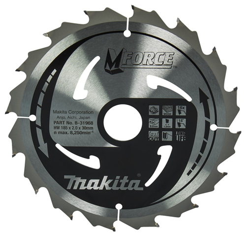 Cirkelzaagblad Hm Makita - 185X2X30MM 16T M-FORCE