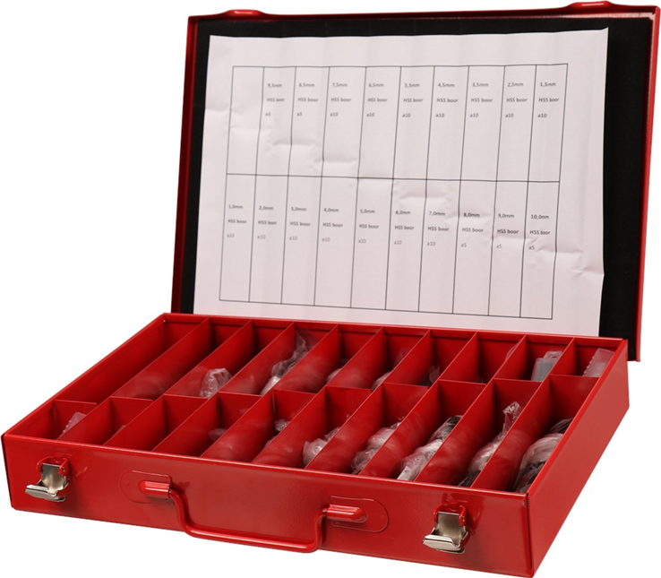assortimentskoffer metaal rood kelfort