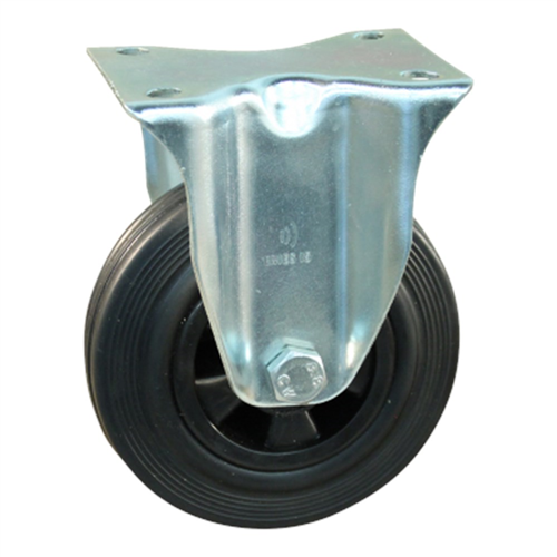 Bokwiel Zwart Volrubber - 125MM  MAX.100KG