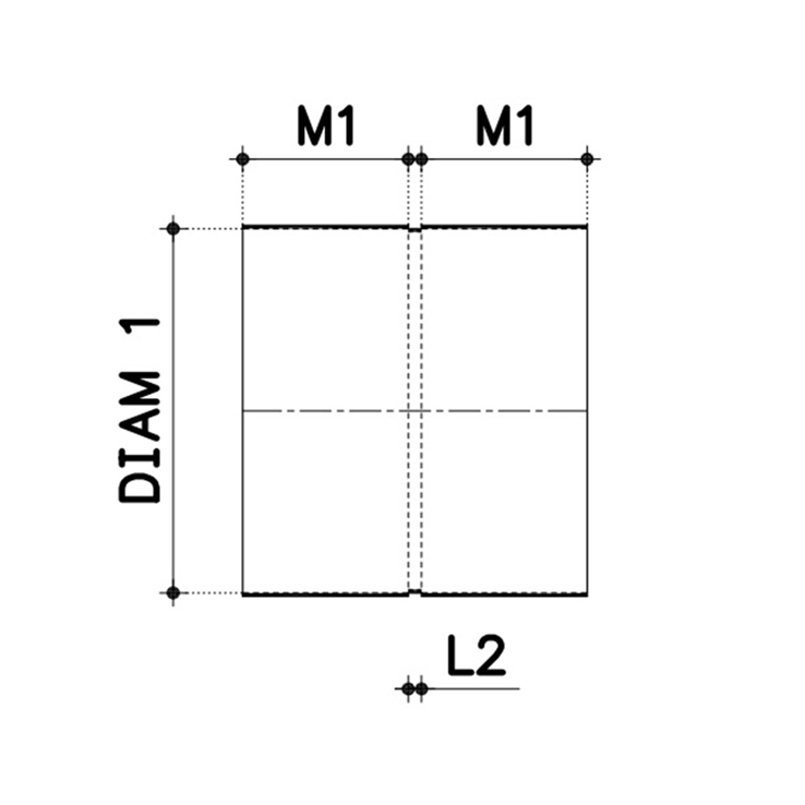 lijmmof dubbel pvc grijs rwa