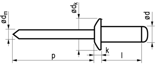 Blindklinknagels Aluminium Masterfix - MFX 3.0X 8.0MM BK