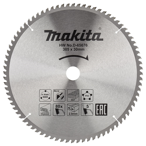 Cirkelzaagblad Hm Makita - 305X2.8X30MM 80T TCG