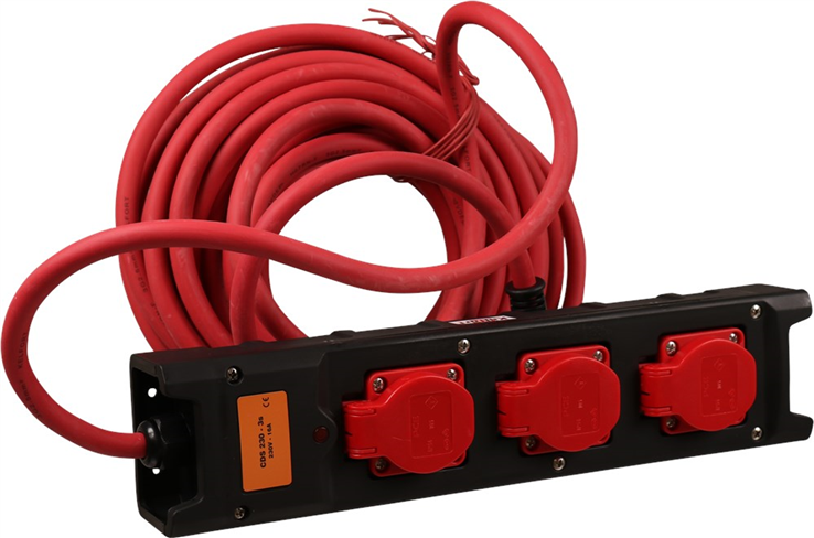 verdeelblok nylon 3-voudig met kabel