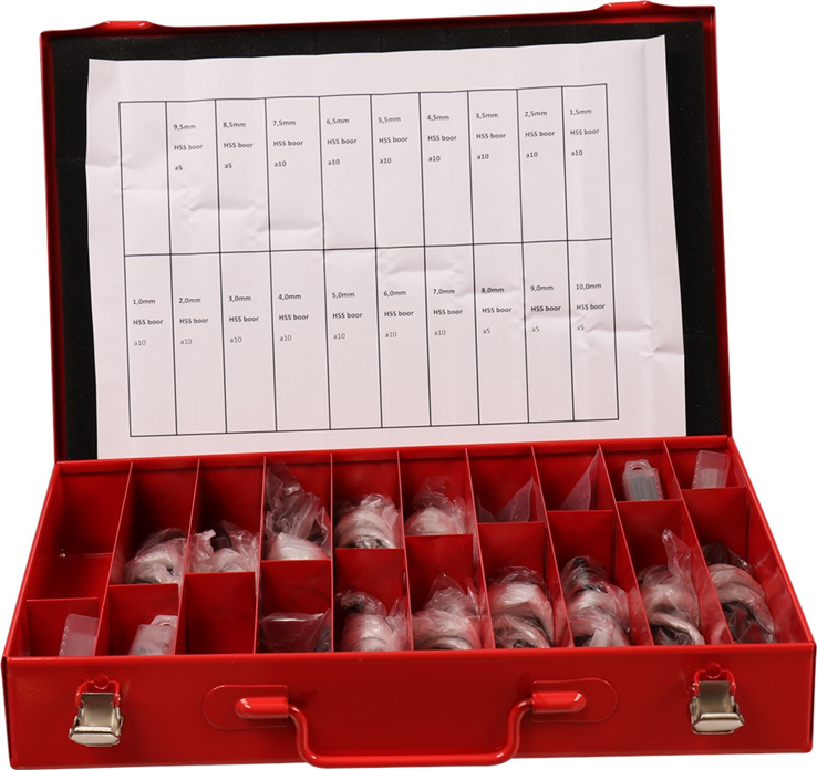 assortimentskoffer metaal rood kelfort