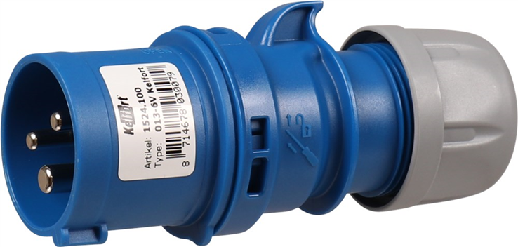 stekker cee blauw/grijs kelfort