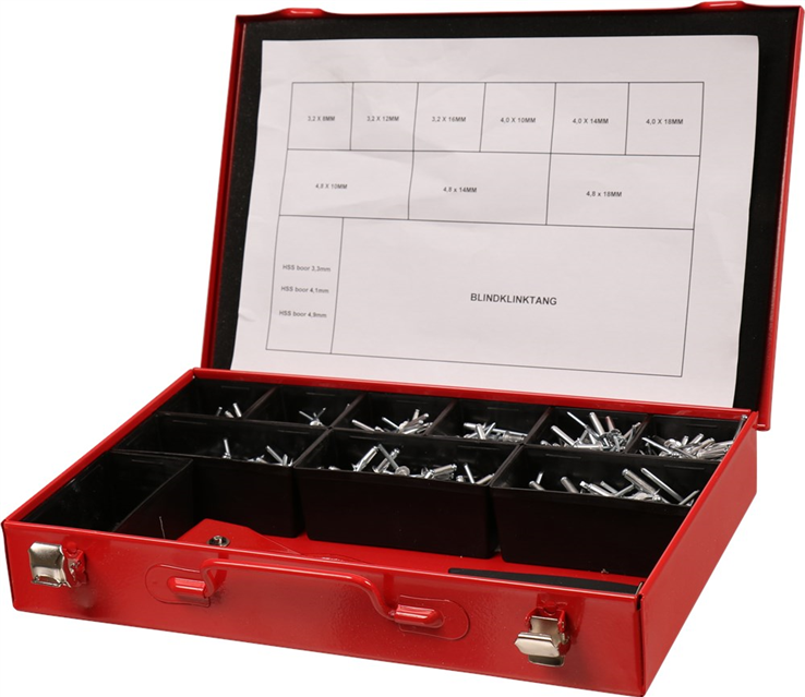 assortimentskoffer metaal rood kelfort