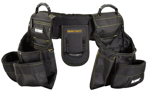 Gereedschapsgordel Nylon Ironside - HEAVY DUTY DUBBEL GESTIKT 15 VAKKEN