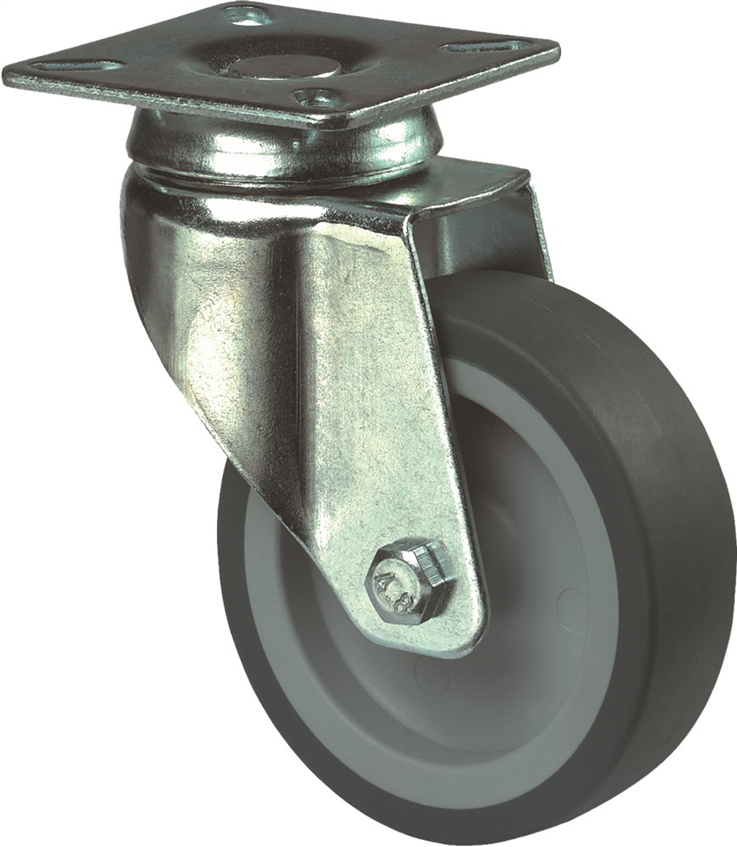 zwenkwiel grijs rubber kelfort