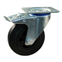zwenkwiel zwart rubber met rem-2