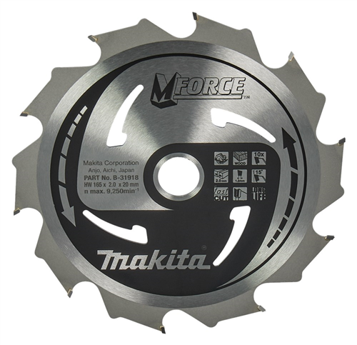 Cirkelzaagblad Hm Makita - 165X2X20MM 10T M-FORCE