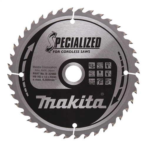 Cirkelzaagblad Hm Makita - 165X1.6X20MM 40T ATAF