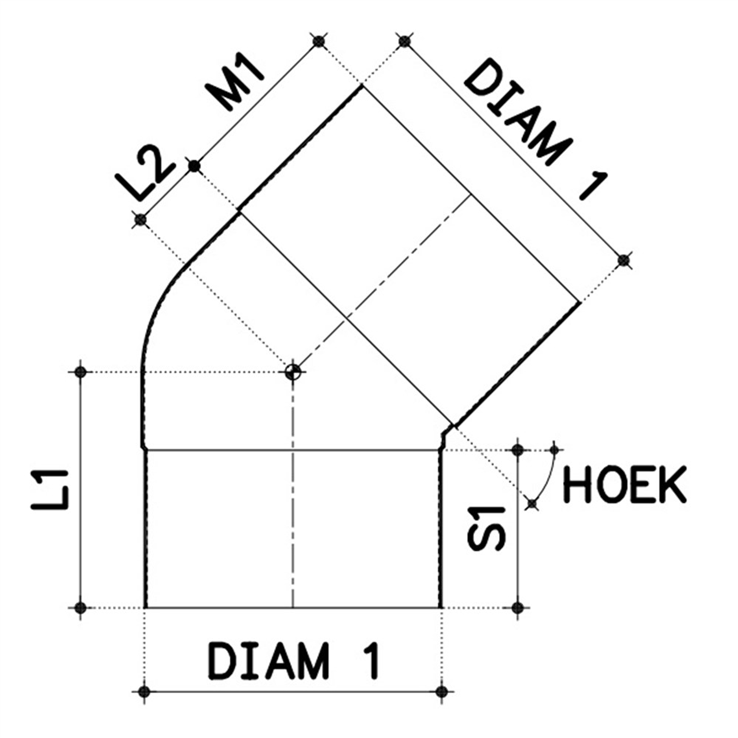 bocht pvc grijs hwa