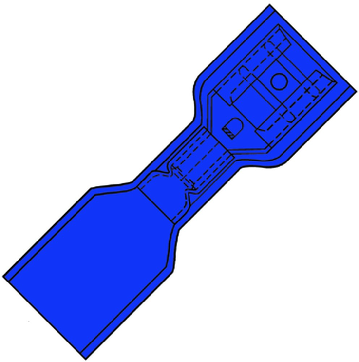 kabelschoen vlakstekerhuls waterd. blauw
