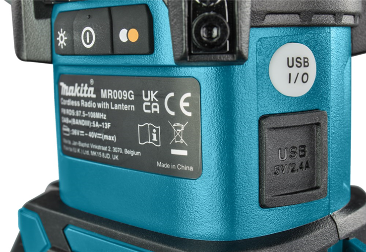 accu camping lamp met radio makita