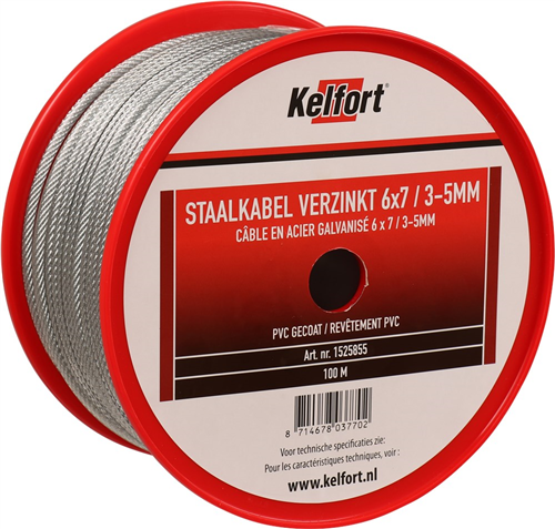 Staalkabel Elvz Met Pvc Coating Kelfort - 3-5MM 100M