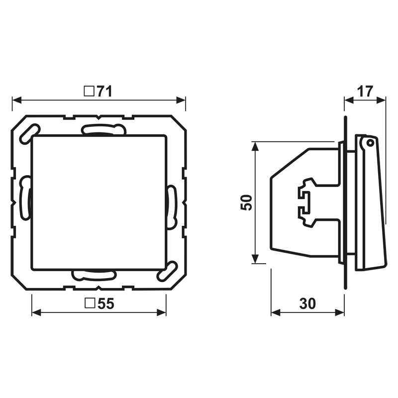 wandcontactdoos inbouw enkel jung-3