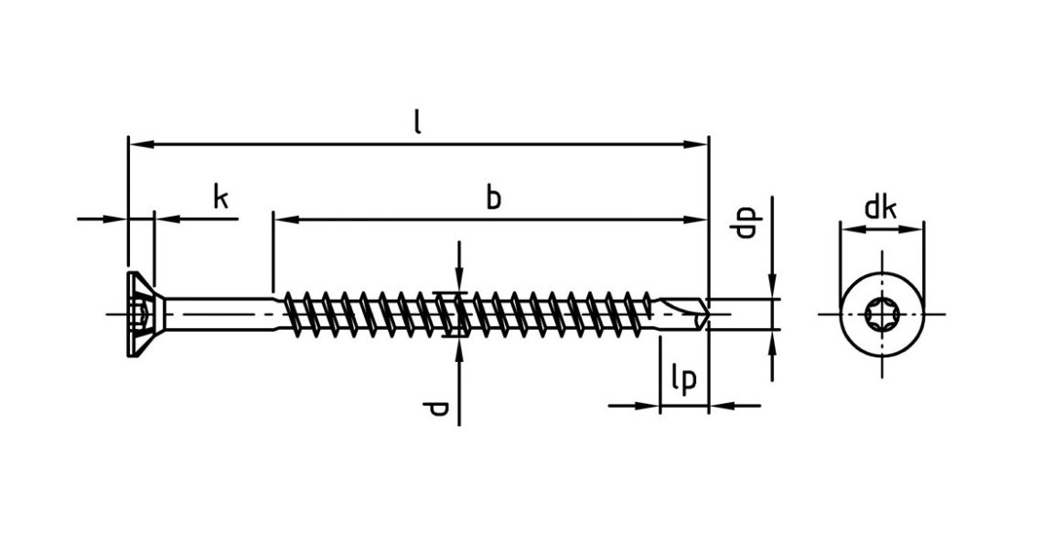 houtbouwschroef met boorpunt rvs 1.4006-5