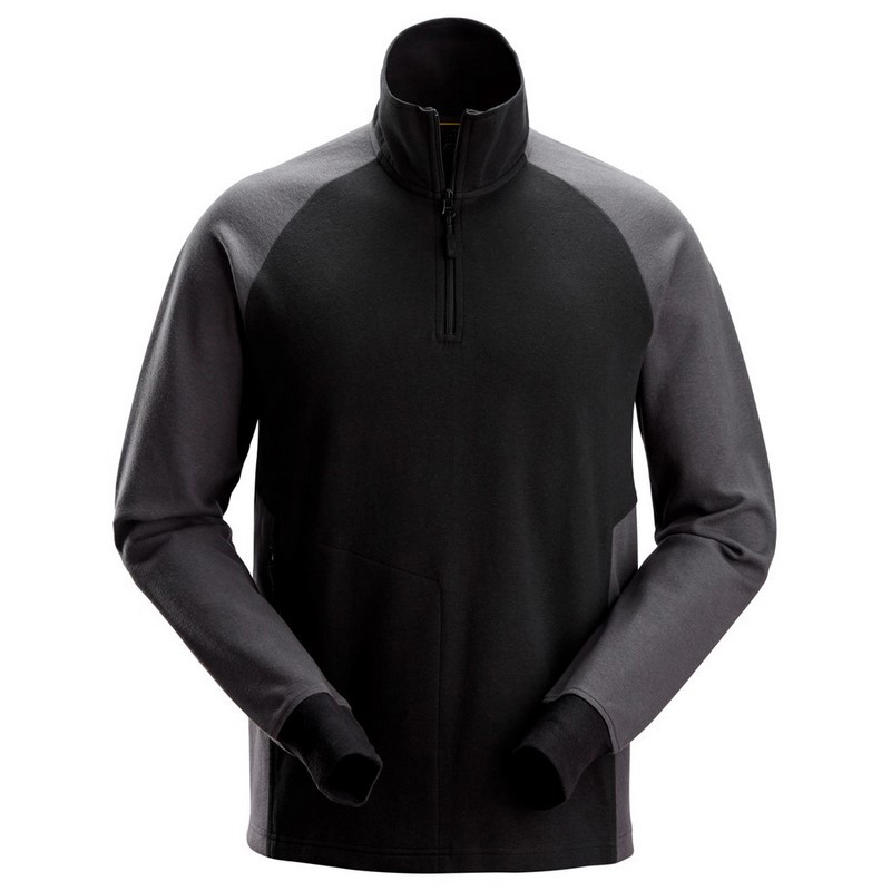 sweatshirt 1/2 zip tweekleurig snickers