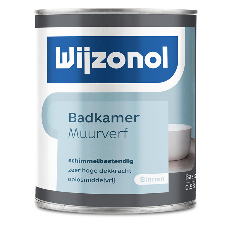 muurverf badkamer mat wit wijzonol