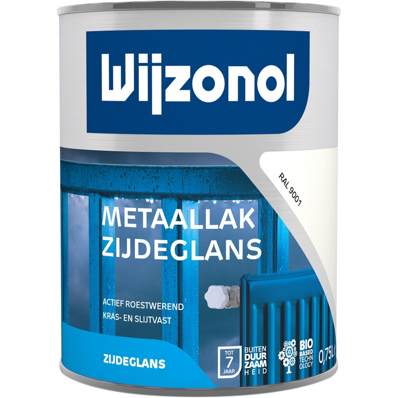 metaallak zijdeglans crŠme wit