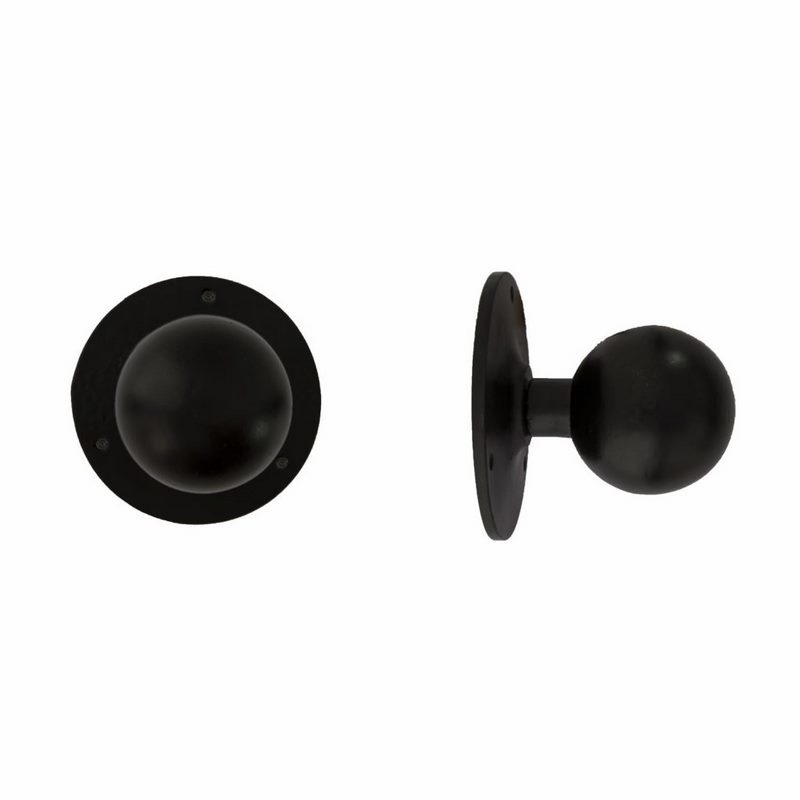 voordeurknop verouderd ijzer zwart