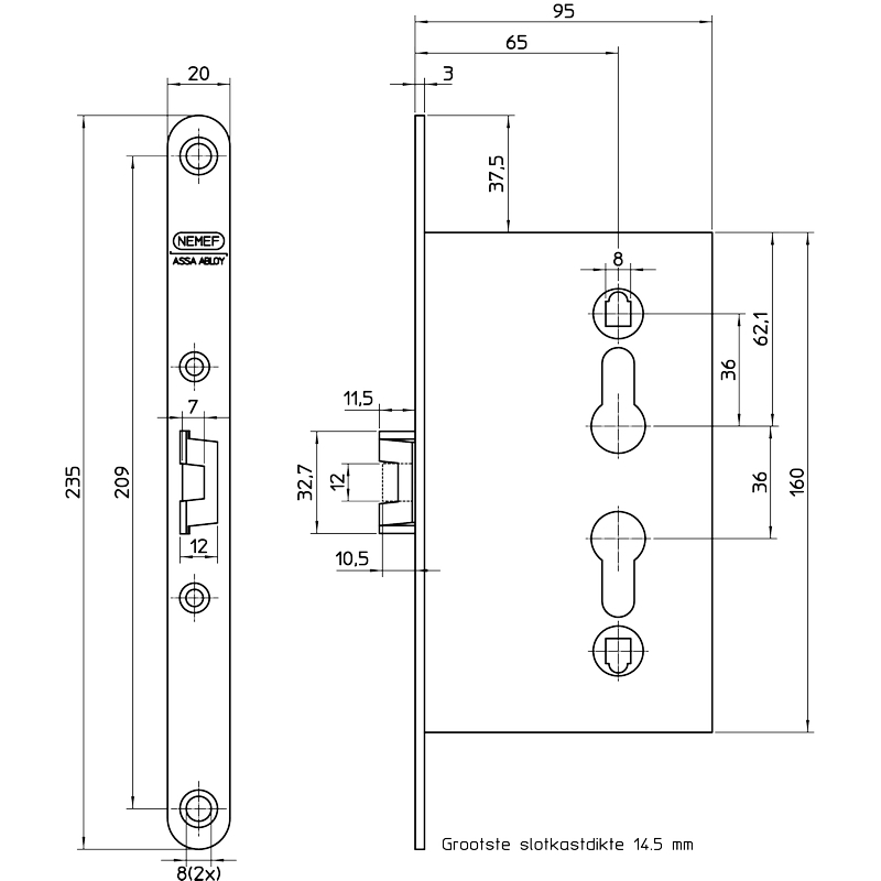 deurslot insteek d&n pc nemef-6