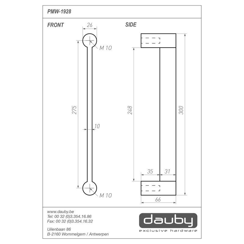 deurgreep ruw brons gepolijst-3