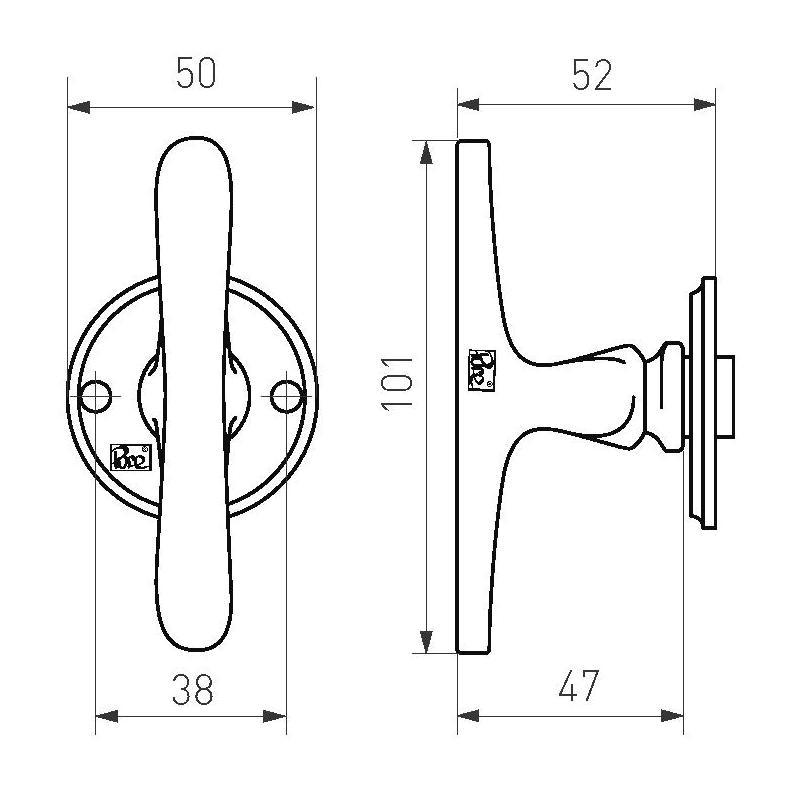 deurkruk verouderd ijzer zwart-3