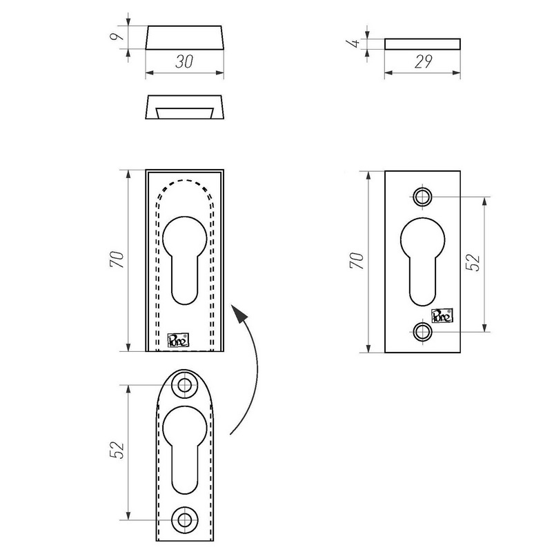 veiligheidsrozet ruw brons gepolijst-3