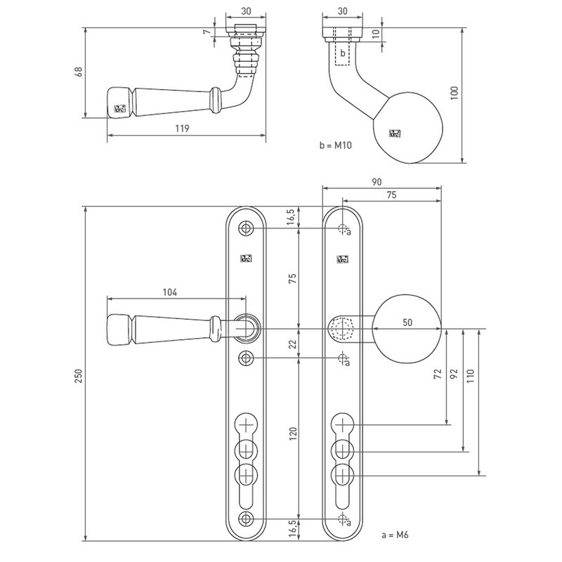 voordeursmalgarnituur wit brons-3