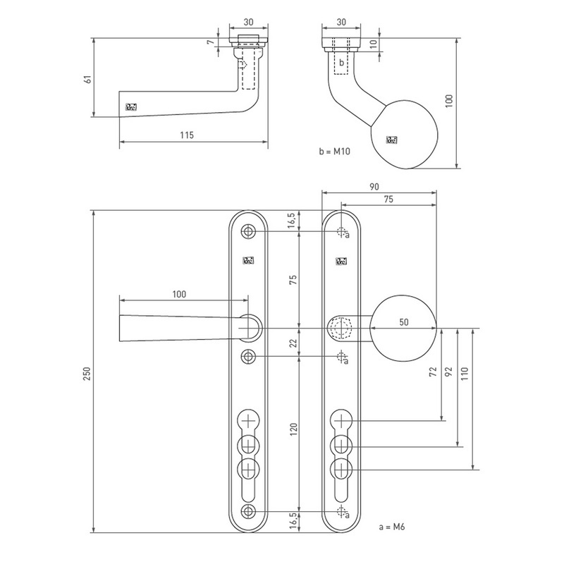 voordeursmalgarnituur wit brons-3