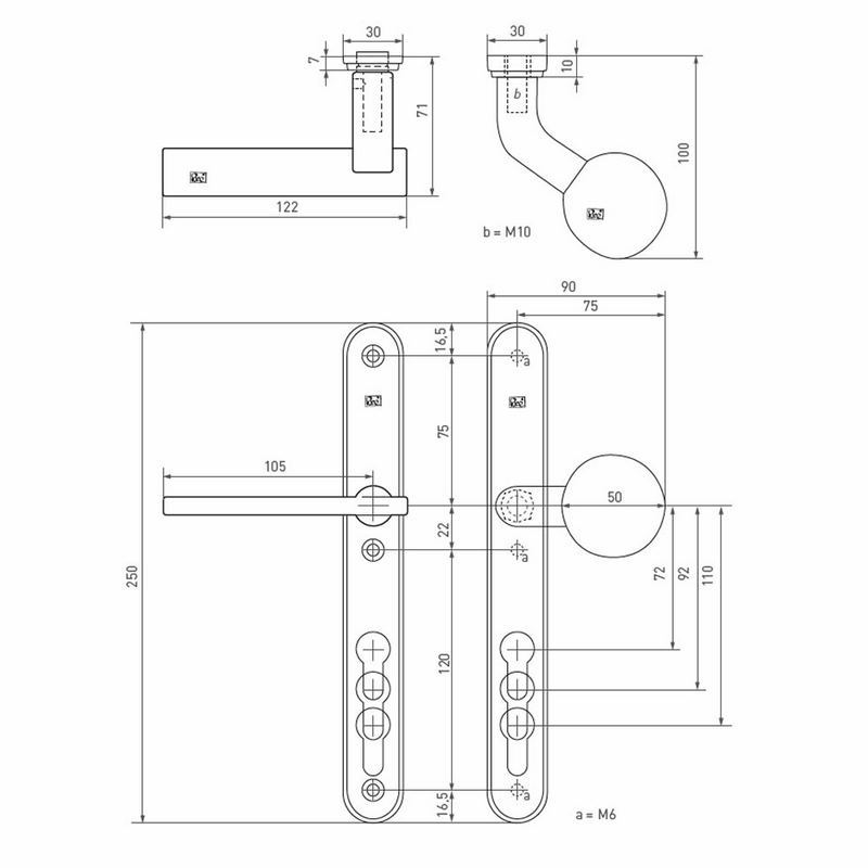 voordeursmalgarnituur wit brons-3