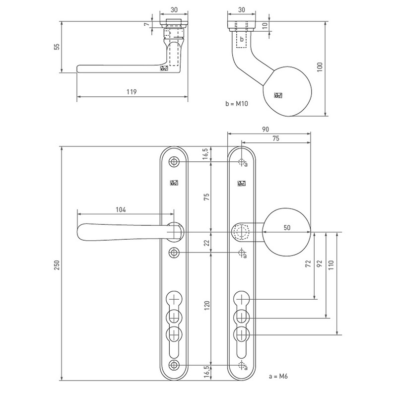 voordeursmalgarnituur wit brons-3