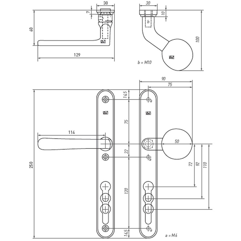 voordeursmalgarnituur wit brons-3