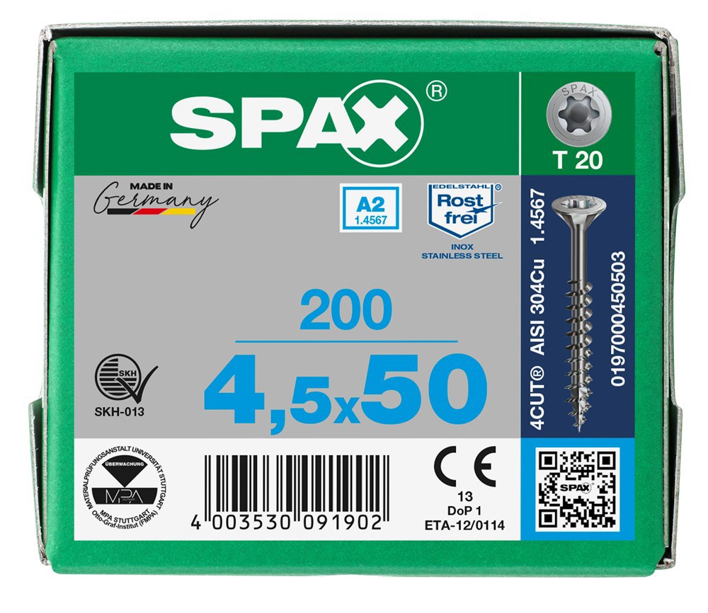 spaanplaatschroef rvs a2 spax-7